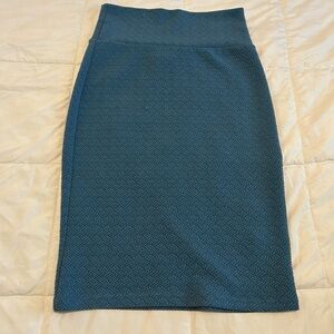 LuLaRoe Teal Textured Midi Skirt